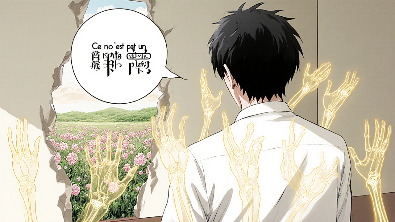 Patient apaisé tandis que ses voies nerveuses se transforment en lumière dorée.