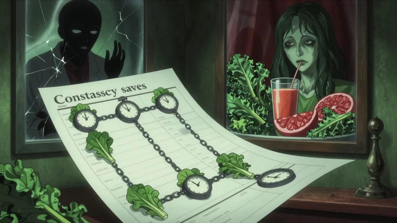 Un dossier médical flotte, lié à des portions identiques d’épinards, un médecin fantôme murmure 'La constance sauve'.