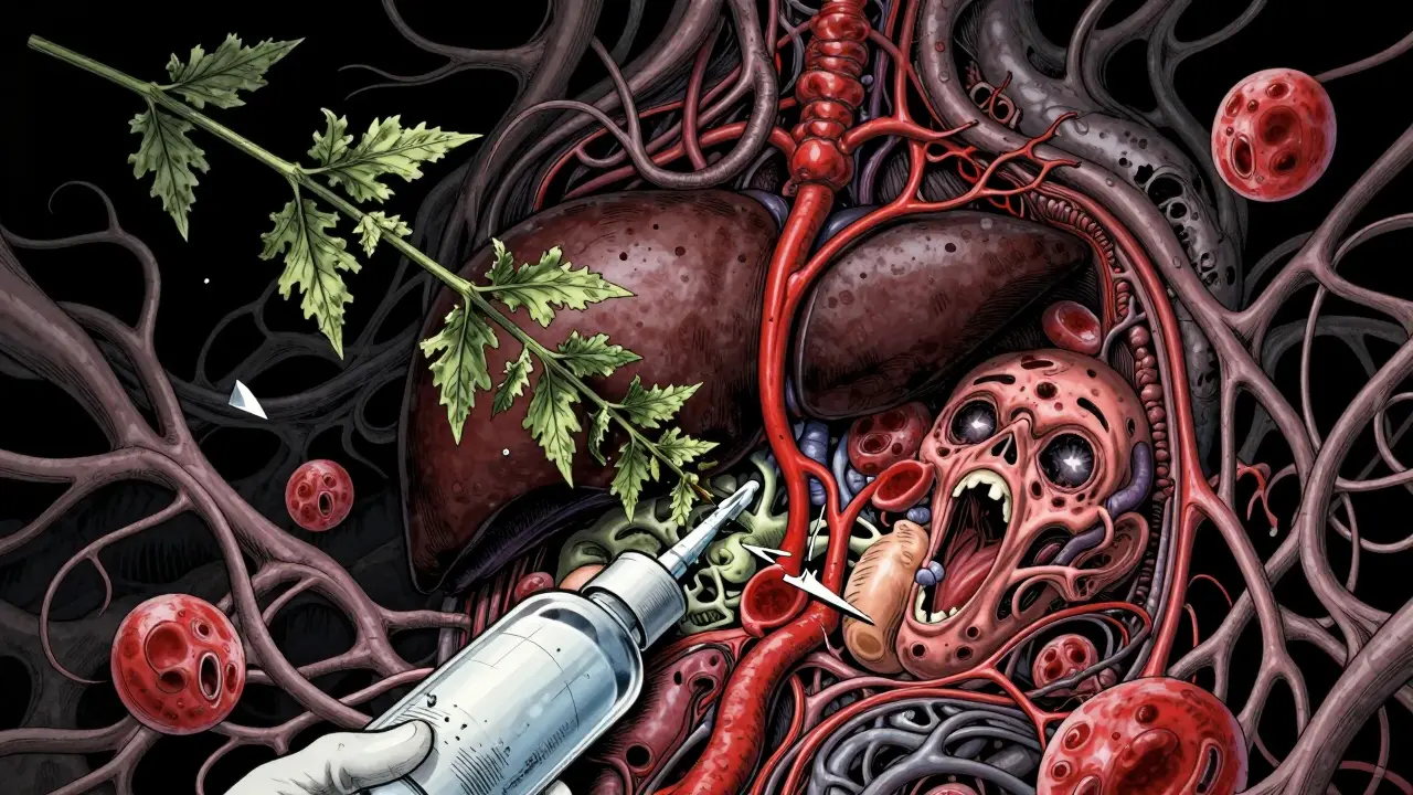 Anatomie horrifique montrant l'interaction des compléments
