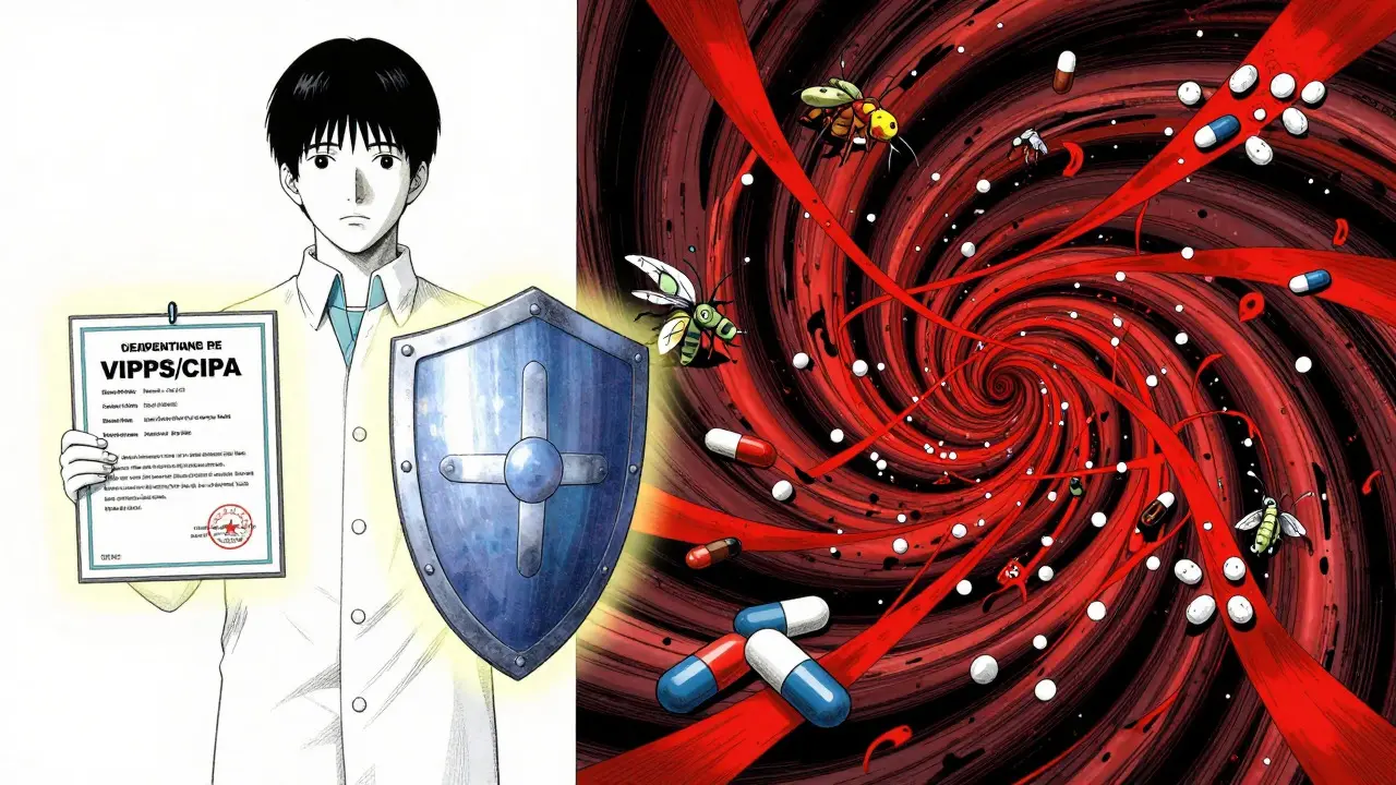 Certificat de pharmacie comme bouclier contre le chaos médical stylisé